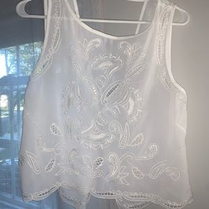 Sheer white tank top